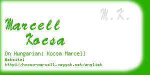 marcell kocsa business card